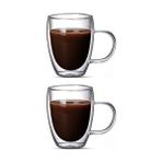Çift Cidarlı Latte,kahve,meşrubat,bitki Çayı Cam 300 Ml Kupa Seti 2 Adet 2038 Bej