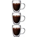 Çift Cidarlı Latte,kahve,meşrubat,bitki Çayı Cam 300 Ml Kupa Seti 3 Adet 2038 Bej