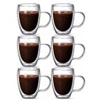 Çift Cidarlı Latte,kahve,meşrubat,bitki Çayı Cam 300 Ml Kupa Seti 6 Adet 2038 Bej