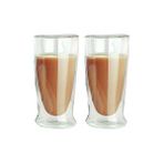 Çift Cidarlı Uzun Cam Kokteyl -meşrubat-latte Bardağı 350 Ml 2 Adet 2323 Beyaz