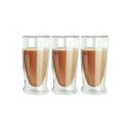 Çift Cidarlı Uzun Cam Kokteyl -meşrubat-latte Bardağı 350 Ml 3 Adet 2323 Beyaz