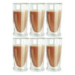 Çift Cidarlı Uzun Cam Kokteyl -meşrubat-latte Bardağı 350 Ml 6 Adet 2323 Beyaz