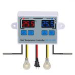 Çift Dijital Termostat Sıcaklık Kontrol Inkübatör Isıtma Soğutma için Iki Röle Çıkışı Termoregülatöre XK-W1088 AC110-220V