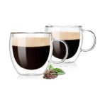 Çift Duvarlı Cam Kahve Fincanı 250ML (2’li Set) – Dayanıklı, Mikrodalga ve Bulaşık Makinesi Uyumlu, & Soğuk Içecekler Için - 0 - Siyah - 0 - 200 ml