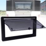 Çift duvarlı itmeli açılır pencere, perdeli, 400 x 300 mm, karavanlar ve kamyonetler için yedek parça, havalandırma ve iç mekan için ideal çıkış penceresi