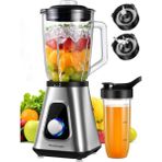 Çift Fonksiyonlu Inox Cam Hazneli 1.5l Smoothie ve Kişisel Blender, 600ML Kapasite