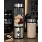 Çift Hazneli Cam Blender Usb Şarjlı Smoothie Buz Kırıcı Blender