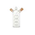 Çift Hazneli Cam Premium Yağdanlık ve Sirkelik (Bombeli).434 ml Şık,Zarif Tasarım,Velor Home
