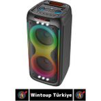 Çift Hoparlör Dj Bass Aux USB Sf Kart Giriş Radyo Destek Karaoke Mikrofon Bluetooth Hoparlör - 1