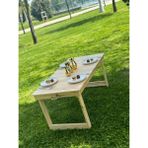 Çift Kademeli Piknik ve Kamp Masası,balkon ve Yemek-Mutfak Masası - 55*110 - Ahşap Rengi