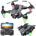 Çift Kameralı Engel Kaçınma Sensörlü Drone Uzaktan Kumandalı App Destekli LED Işıklı Quadcopter - Siyah