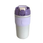 ÇİFT KAPAKLI PİPETLİ YENİ SERİ STAINLESS STEEL 450 ml SICAK/SOĞUK MAG BARDAK TERMOS (mor)