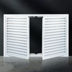 Çift Kapılı ve Kulplu Havalandırmalı Giriş Paneli, Sıhhi Tesisat Sistemleri için Geri Çekilebilir Kontrol Kapısı, 80 x 80 cm. Kolay Havalandırma İçin Panjur Erişim Paneli