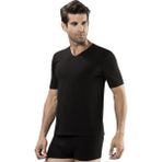 Çift Kaplan 945 V Yaka Pamuklu Erkek Fanila T Shirt Siyah 3 Adet - XL