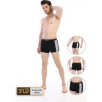 Çift Kaplan Erkek Elastanlı Biyeli Siyah Boxer 0850 3'lü Ekonomik Paket - 2XL