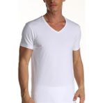 Çift Kaplan Erkek Elastanlı V Yaka Beyaz T-Shirt 0956 6'lı Paket - M
