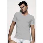 Çift Kaplan Erkek Ribana Bisiklet Yaka Gri Melanj T-Shirt 841 6'lı Paket - XL