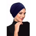 Çift Katlı Astarlı Lacivert Hazır Türban Tesettür Dış Ve Havuz Bonesi