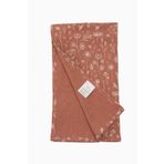 Çift Katlı Bebek Müslin Örtü 100x100 cm Bahar Çiçekli Kiremit