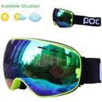 Çift Katmanlı Anti-Sis Özellikli Uv Snowboard Kayak Gözlüğü - Standart - Yeşil