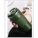 Çift Katmanlı Paslanmaz Çelik Sızdırmaz Termos Bardak 500 Ml Kupa Araç Kahve Çay Termos -549 - Asker Yeşili