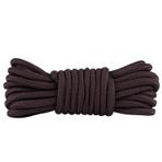 Çift Katmanlı, Sağlam, Dayanıklı, Fitilli, Yuvarlak Bot Bağcığı, Ayakkabı Bağcığı (KoyuKahverengi, 1 Çift, 200 cm)