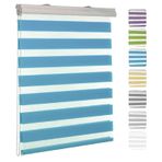 Çift Katmanlı Su Geçirmez Karartma Stor Perde 30x320cm Ayarlanabilir Zincir Mekanizması Pencereler ve Kapılar için Şık Mavi Kumaş