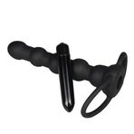 Çift Kavrama Halkalı Titreşimli 14 cm Anal Plug Vibratör Mastürbatör - Adres Medikal