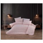 Çift Kişilik Çeyizlik Yatak Örtüsü 3'lü Set - Pembe - 250 x 260 cm