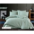 Çift Kişilik Çizgili %100 Pamuk Saten 4 Parça Nevresim Takımı - Mint - 240 x 260 cm