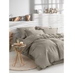 Çift Kişilik Cotton Çizgili Nevresim Takımı 200X220 - Mor - 200 x 220 cm