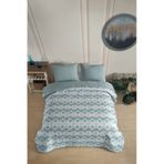 Çift Kişilik Desenli Kapitone Çift Taraflı Renkli Pike Yatak Örtüsü Takımı 200x230 Cm Çarşafsız Yeşil
