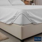 Çift Kişilik Lastikli Çarşaf - 180X200 Otel Koleksiyonu - Beyaz