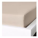 Çift Kişilik Lastikli Çarşaf, Açık Bej Renk Ikea Ölçü 120x200 Cm Pamuklu Bej-120x200