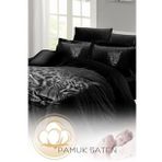 Çift Kişilik ( Lastikli Çarşaflı ) %100 Pamuk Saten Nevresim Takımı Black Leopar