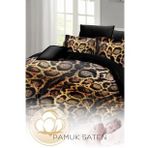 Çift Kişilik ( Lastikli Çarşaflı ) %100 Pamuk Saten Nevresim Takımı Lux Leopar