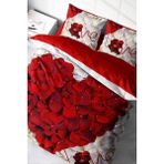 Çift Kişilik Lastikli Çarşaflı Pamuk Saten Heart Rose Nevresim Takımı - Foster - 220 x 220 cm