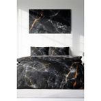 Çift Kişilik Lastikli Çarşaflı Pamuk Saten Lux Marble Nevresim Takımı - Foster - 220 x 220 cm
