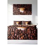 Çift Kişilik Lastikli Çarşaflı Pamuk Saten Night Coffee Nevresim Takımı - Kahverengi - Standart