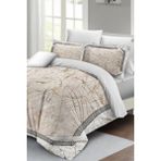 Çift Kişilik Lastikli Çarşaflı Pamuk Saten Pink Marble Nevresim Takımı - Pembe - Beyaz - Standart