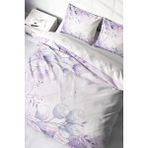 Çift Kişilik Lastikli Çarşaflı Pamuk Saten Soft Lila Nevresim Takımı - Foster - 220 x 220 cm
