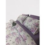 Çift Kişilik Lila Çiçek Desenli 160*220 Nevresim Takımı