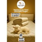 Çift Kişilik Merinos Kuzu Yünü Yorgan (%100 Saf Merinos Kuzu Yünü) 195 x 215 cm Ebat, 3000 gram - Beyaz
