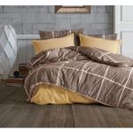 Çift Kişilik Nevresim Takımı Defne Serisi - Açık Kahverengi - 200 x 220 cm
