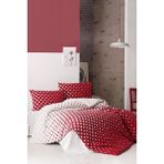 Çift Kişilik Nevresim Takımı Pamuklu Retro Puantiye - 200 x 220 cm - Bordo