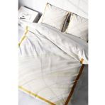 Çift Kişilik Nevresim Takımı Sık Dokuma Pamuk Saten 3d Özel Tasarım Marble White Modern