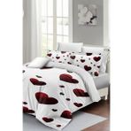 Çift Kişilik Nevresim Takımı Sık Dokuma Pamuk Saten 3d Özel Tasarım White Love