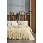 Çift Kişilik Pike 200X235CM Yelda Serisi Yatak Örtüsü - Sarı