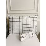 Çift Kişilik Ranforce Lastikli Çarşaf + Adet Yastık Kılıfı Siyah Beyaz 180x200 beyaz-siyah