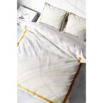 Çift Kişilik Sık Dokuma Pamuk Saten 3D Özel Tasarım Marble White Modern Nevresim Takımı - Foster - 220 x 220 cm